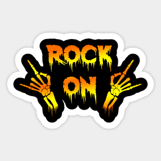 Rock Style Gold Devil Horns Sign Sticker